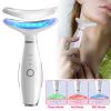 Anti Wrinkles Face Neck Massager Double Chin Reducer Face Neck Beauty Device Skin Care Tools with 3 Modes LED Vibration Heat EMS for Skin Care Tighten