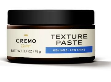 Cremo Barber Grade Hair Texture Paste for Men, High Hold, Low Shine, All Hair Types, 3.4oz